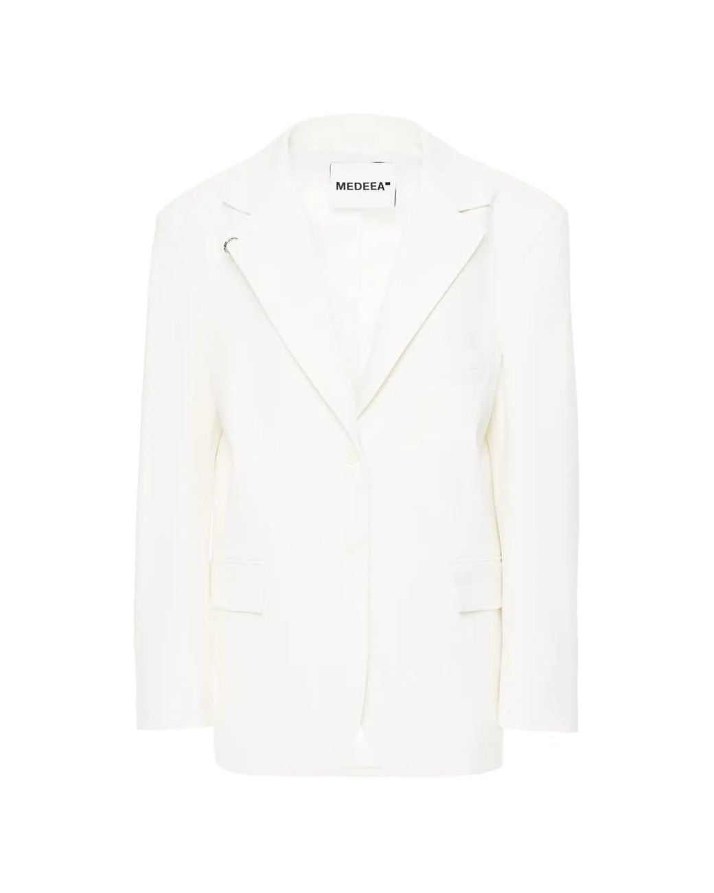 MEDEA White Single-Breasted Blazer