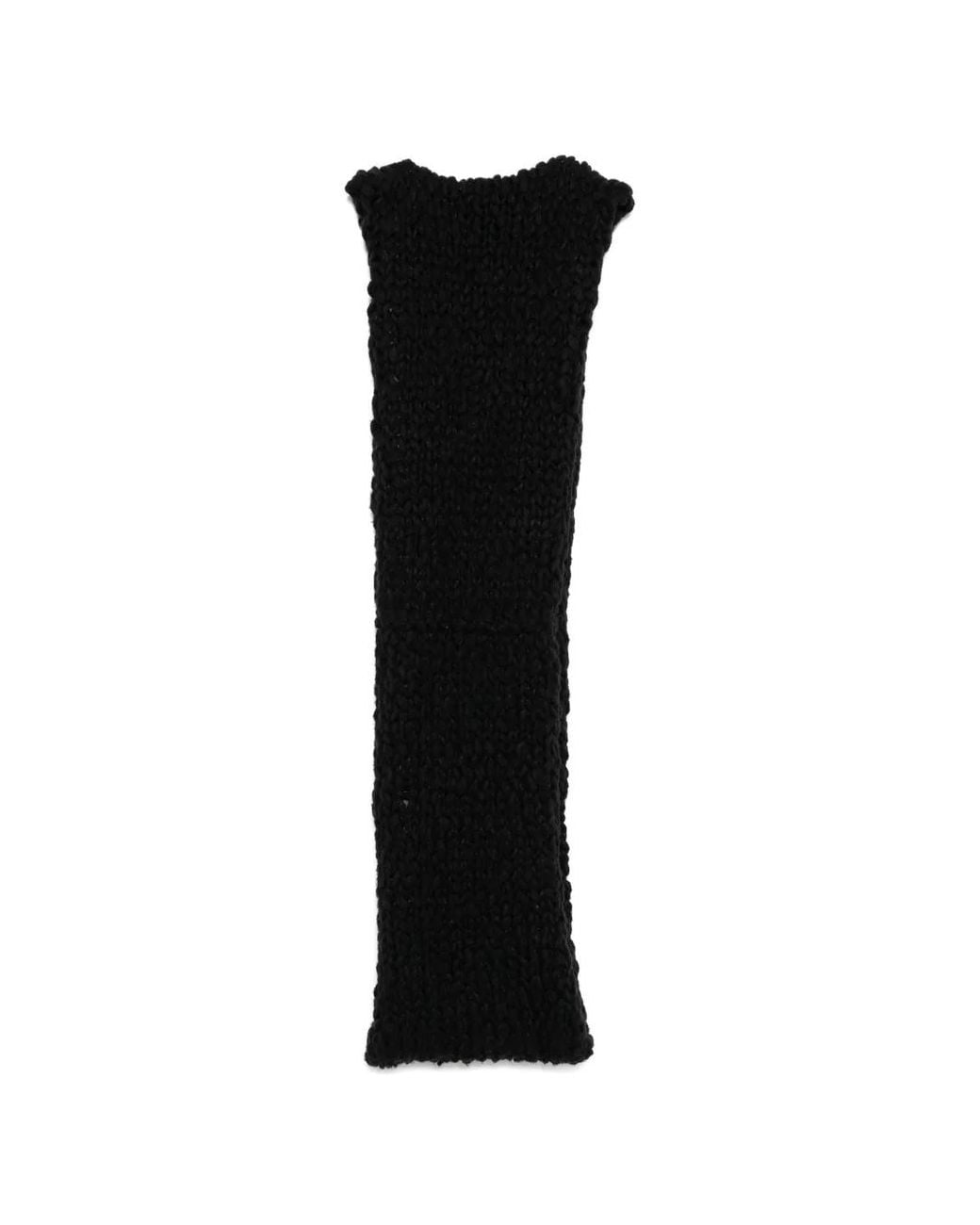 Yohji Yamamoto Black Hand-Woven Knit Snood