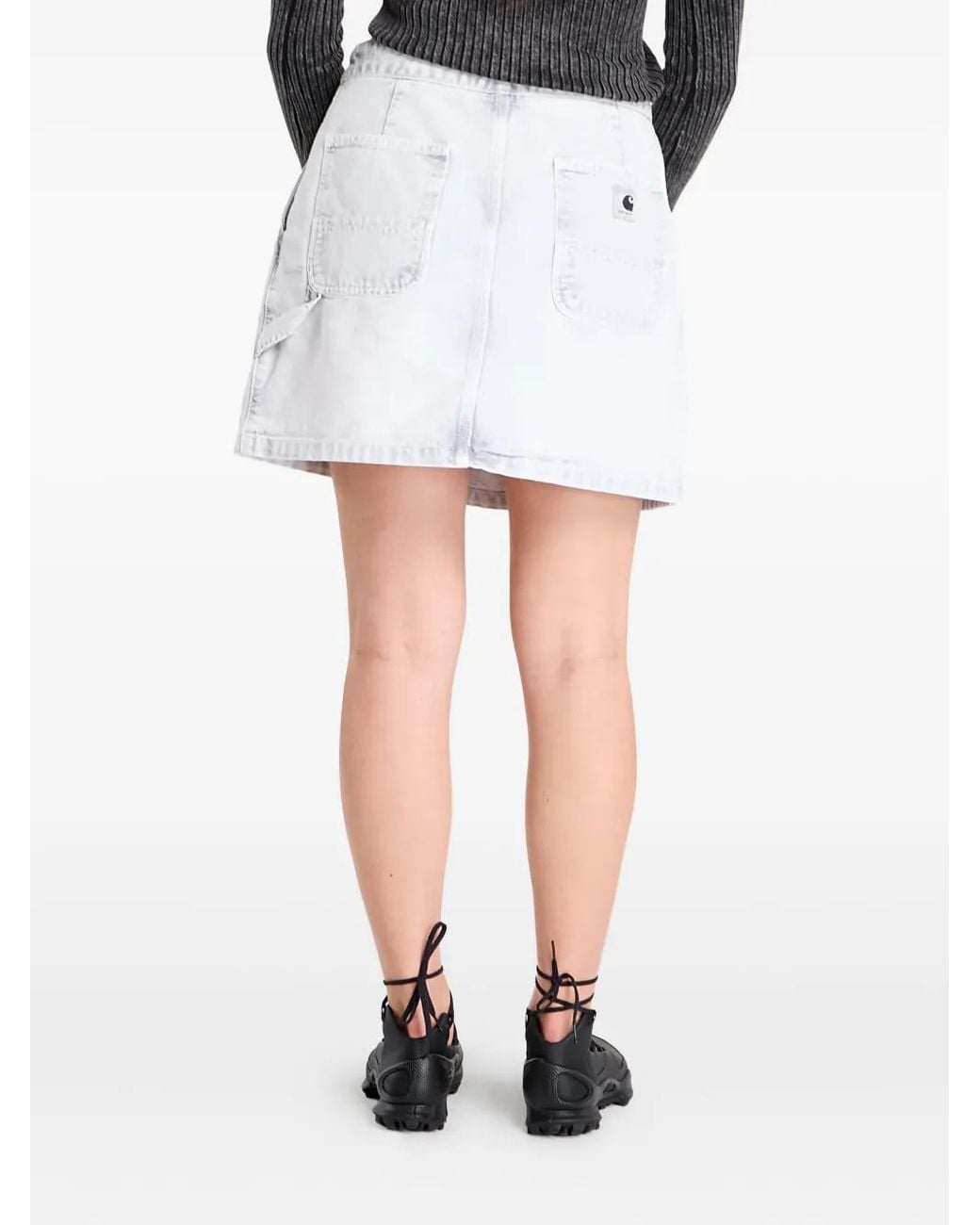 Carhartt White Emery Wrap-Front Mini Skirt