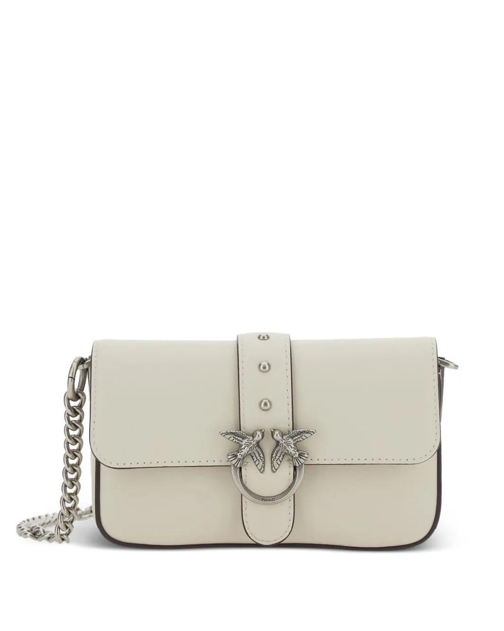 Pinko Gray Love One Slouchy Crossbody Bag
