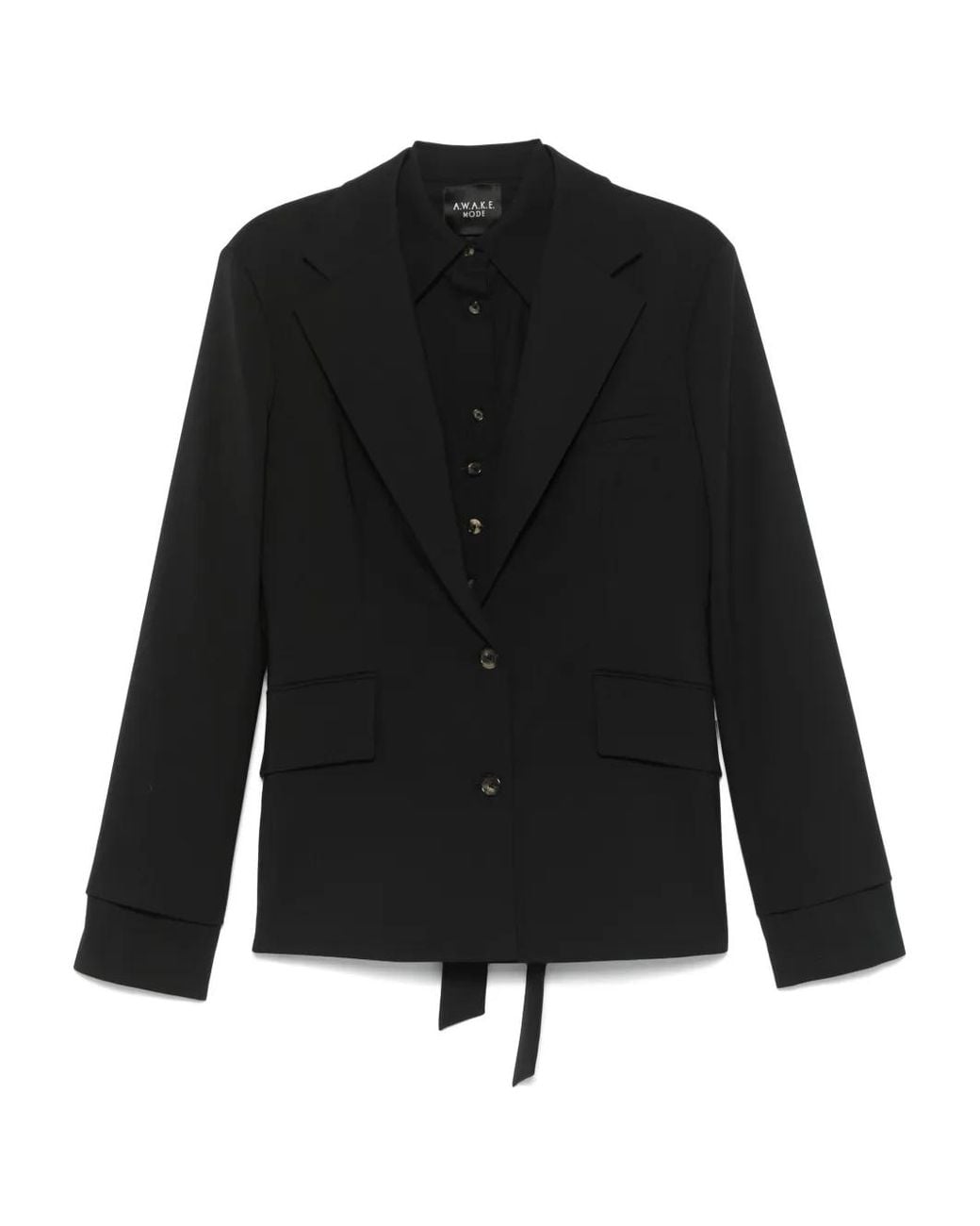 A.W.A.K.E. MODE Black Single-Breasted Blazer