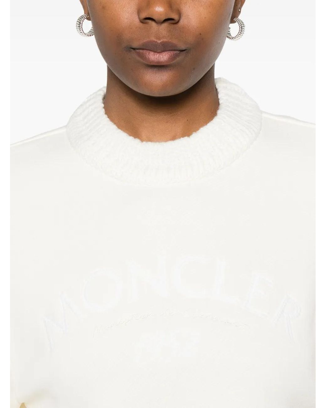 Moncler White Crew-Neck Sweatshirt