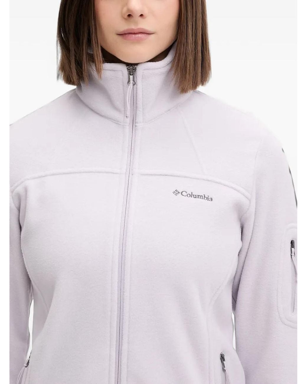 Columbia White Fast Trek Zipped Fleece Sweatshirt