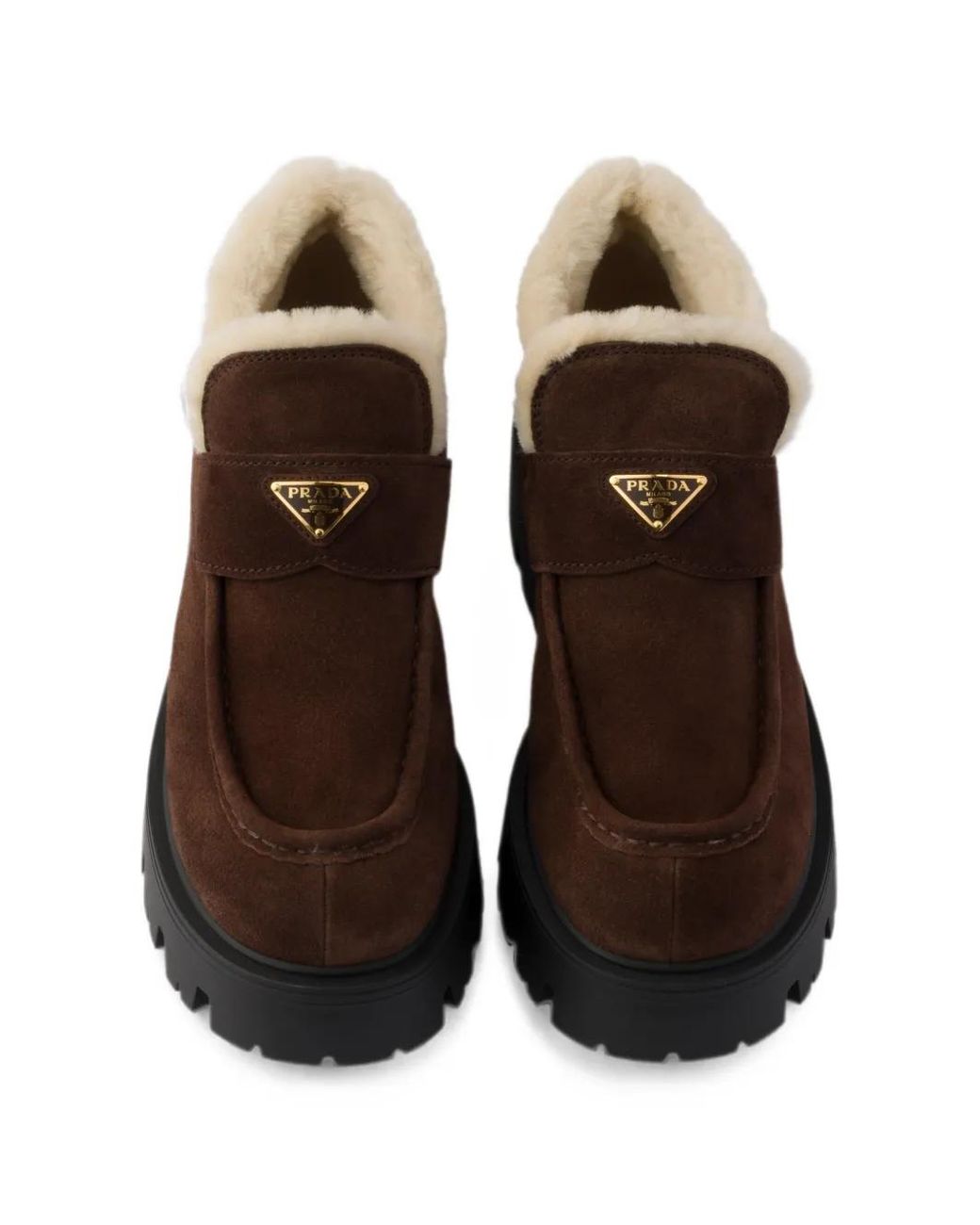 Prada Brown Suede Loafers