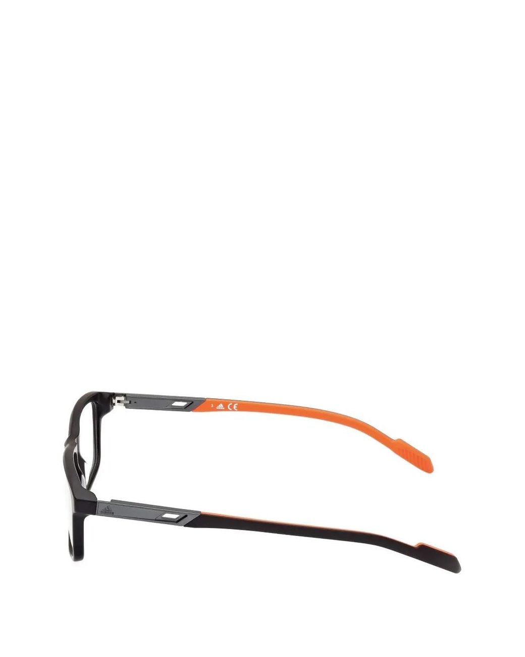 Adidas Black Rectangle-Frame Glasses