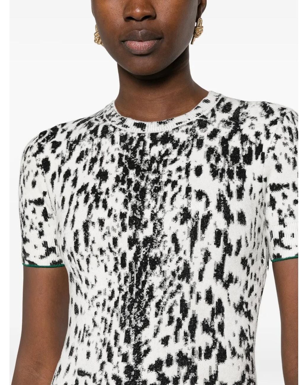 Tom Ford White Leopard-Print Short-Sleeve Dress