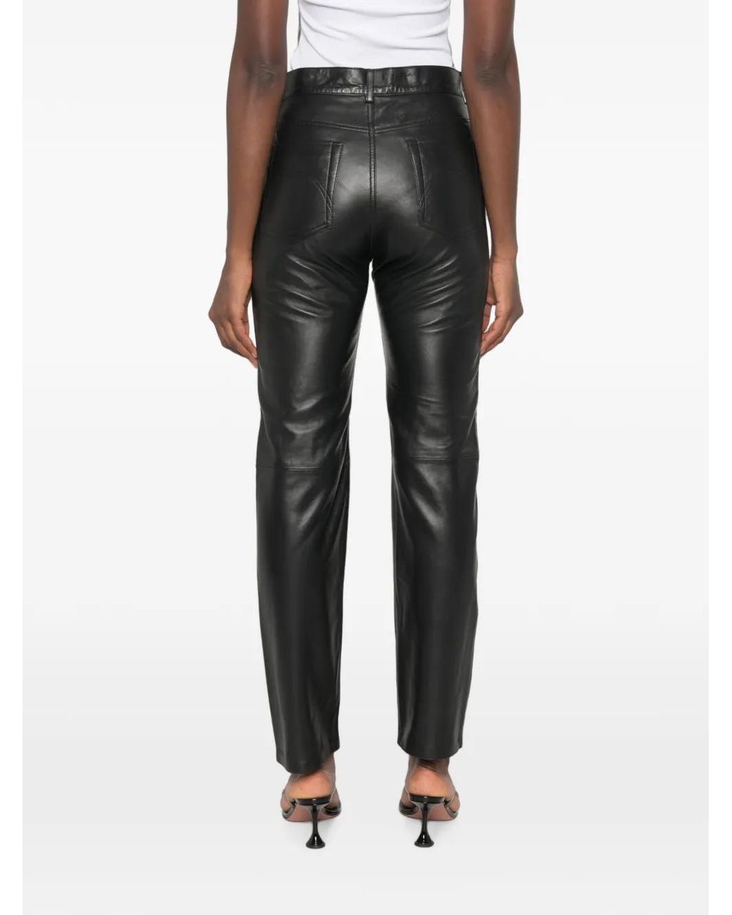 Blazé Milano Gray Leather Trousers