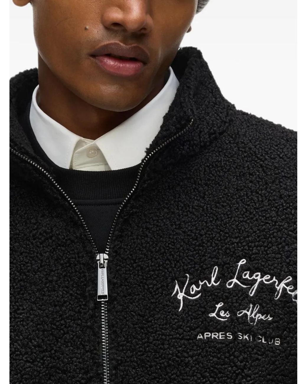 Karl Lagerfeld Black Veste À Logo Brodé for men