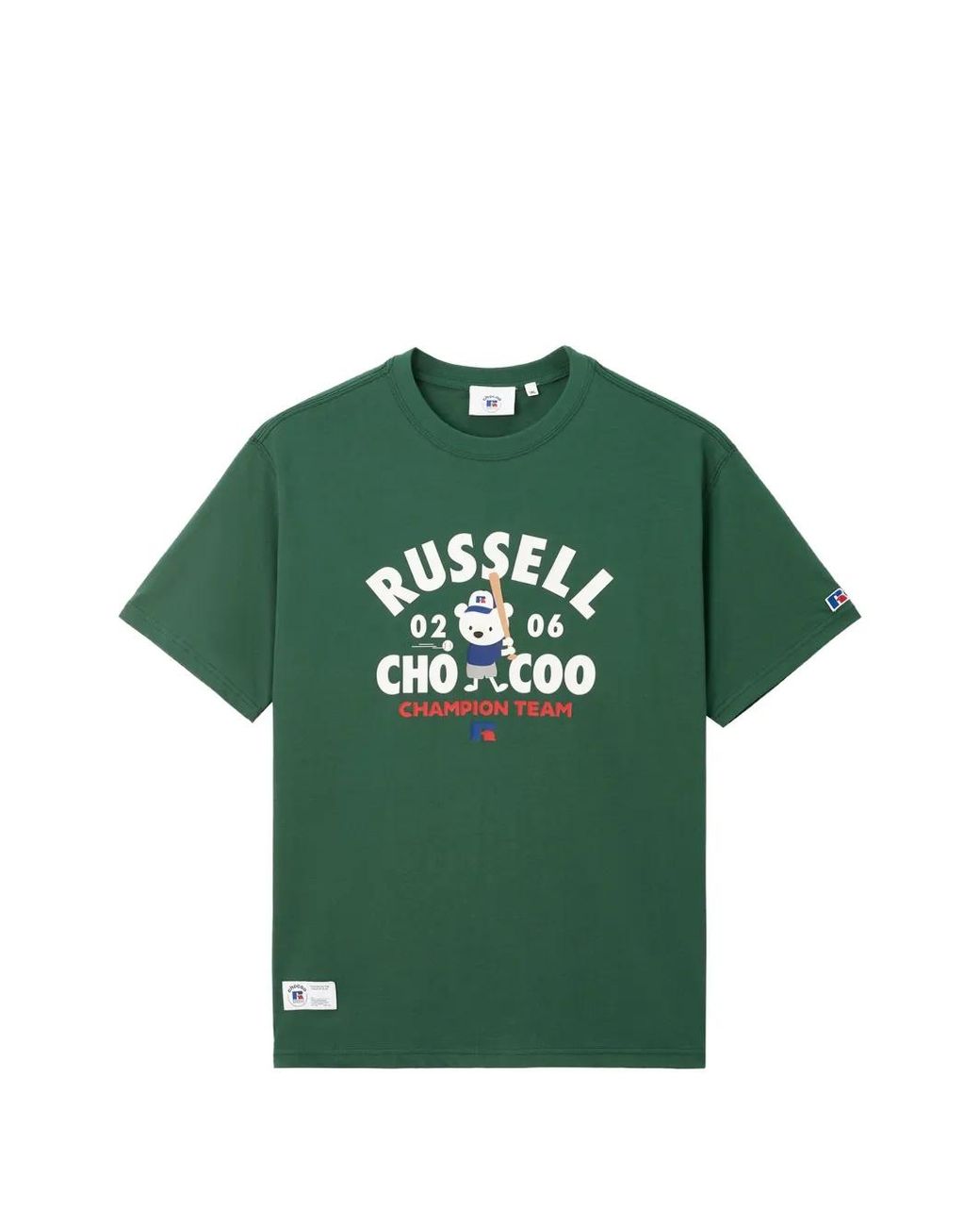 Chocoolate Green Bear-Print Cotton T-Shirt for men