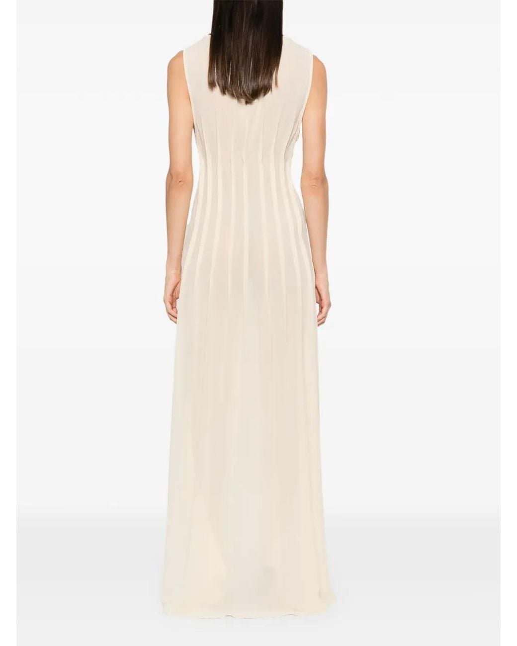 Arcina Ori White Audrey Pleated Maxi Dress