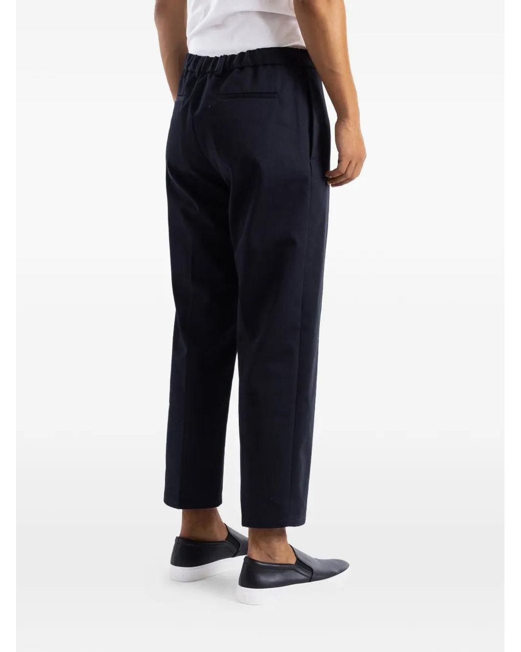 Jil Sander Blue Tapered-Design Pressed-Crease Trousers