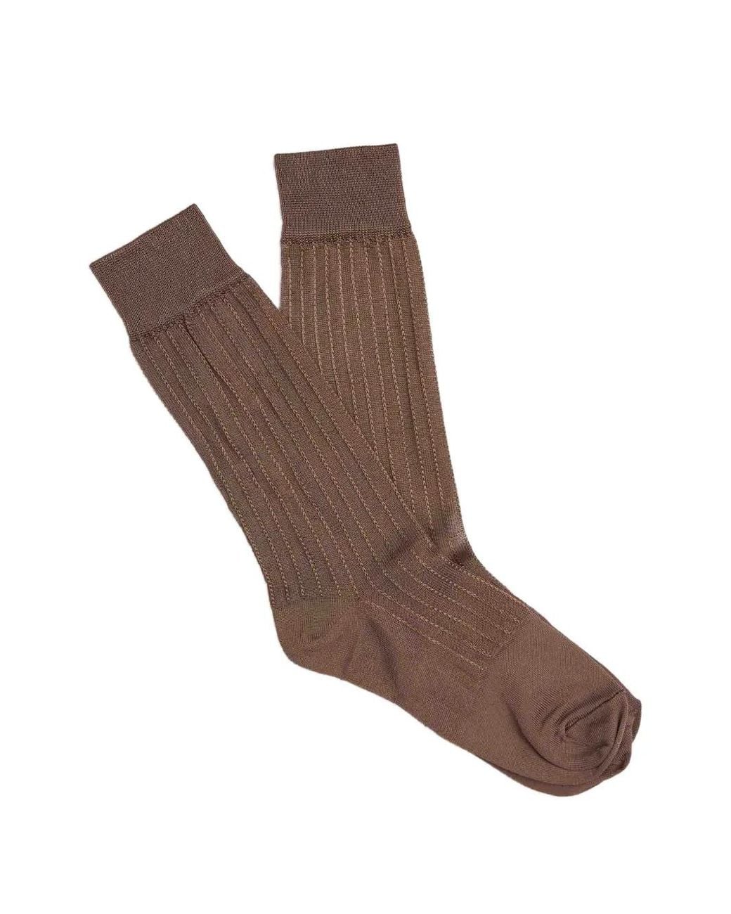 Marni Brown Chain-Stitch Silk-Blend Socks