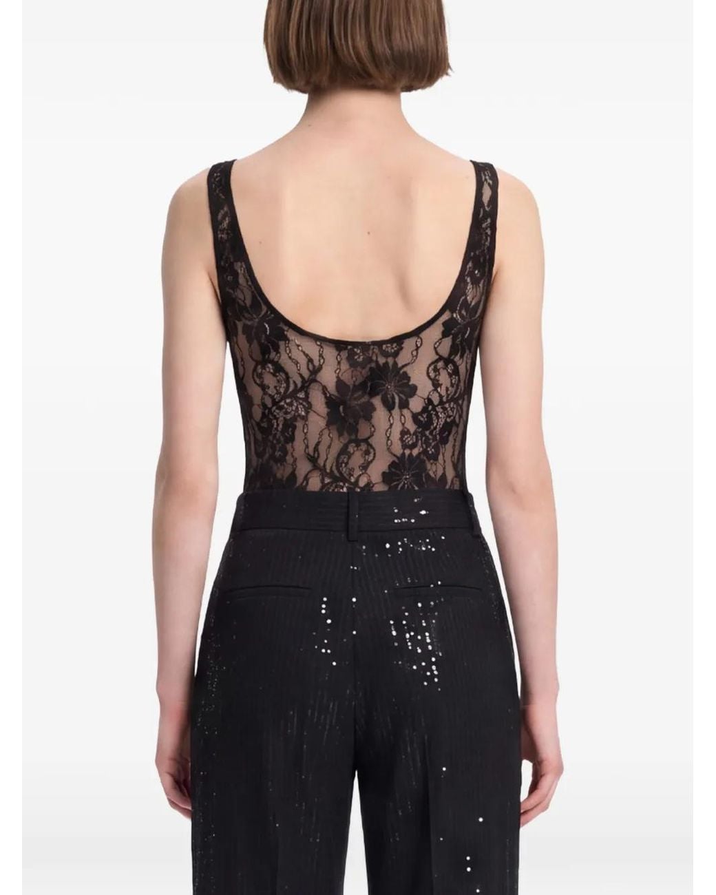 Zimmermann Black Lace Scoop Bodysuit