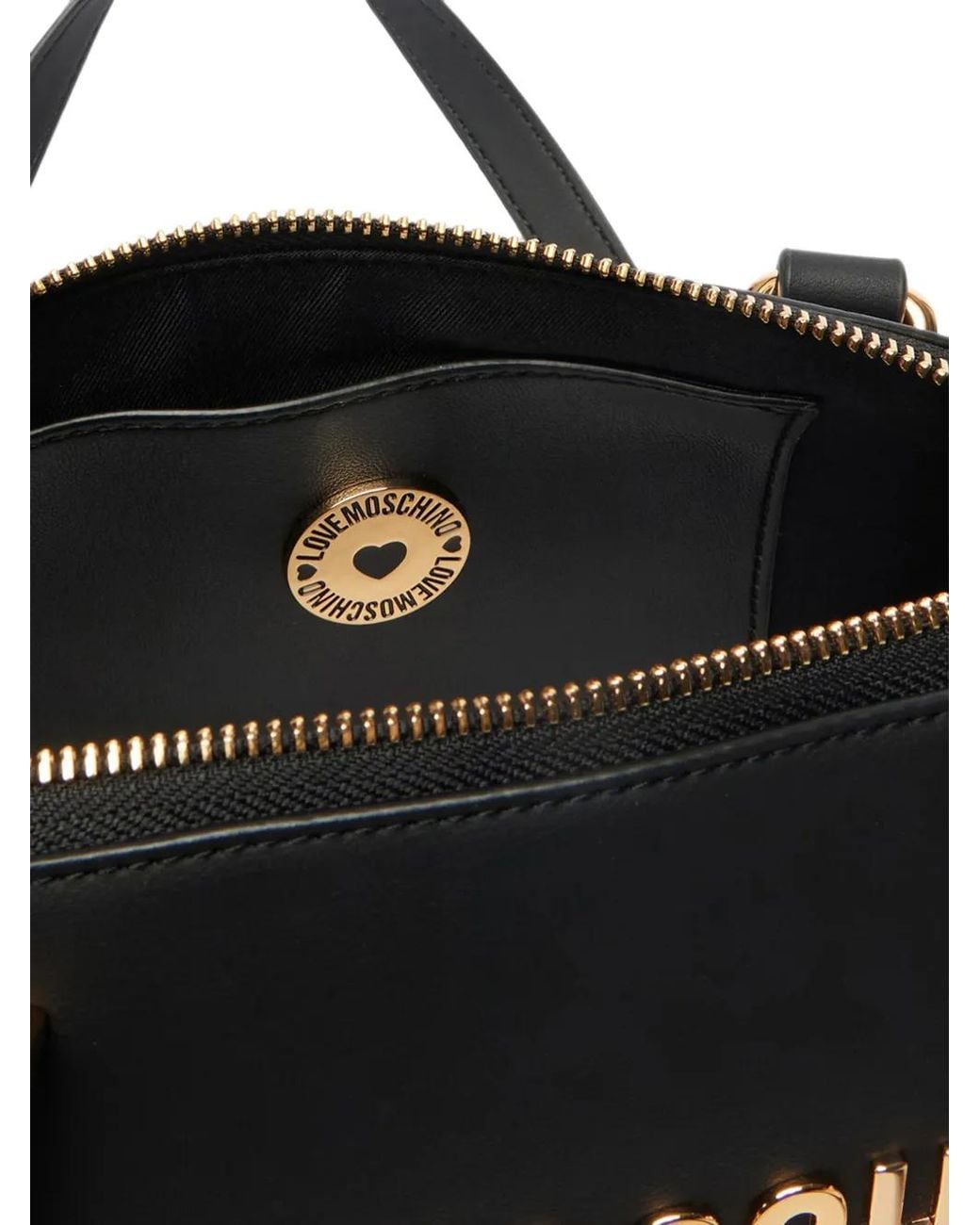 Love Moschino Black Logo-Lettering Shoulder Bag