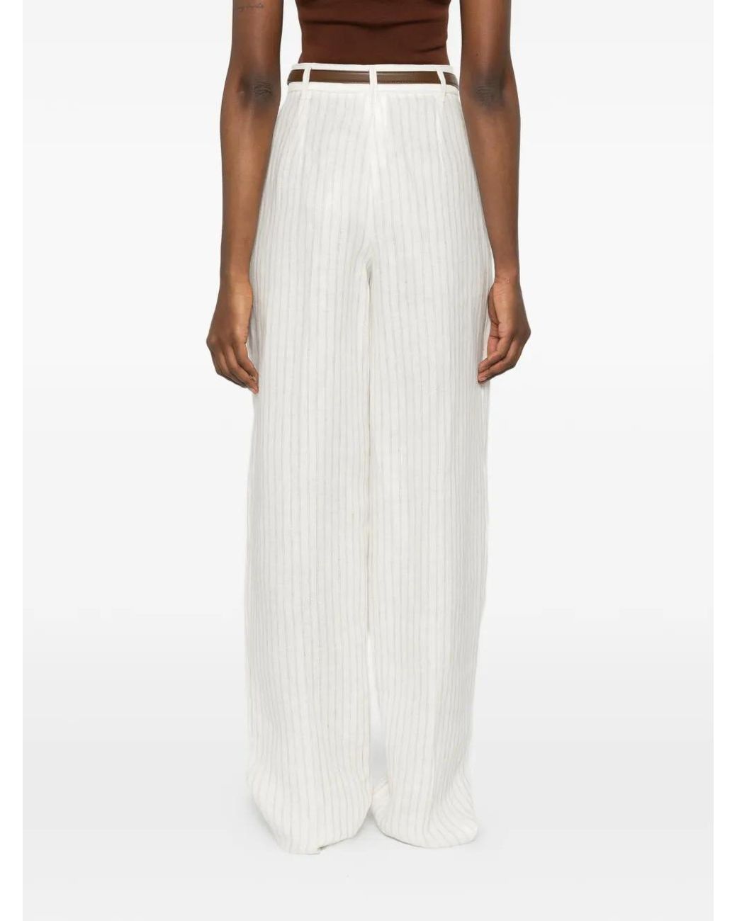 Max Mara White Linen Trousers