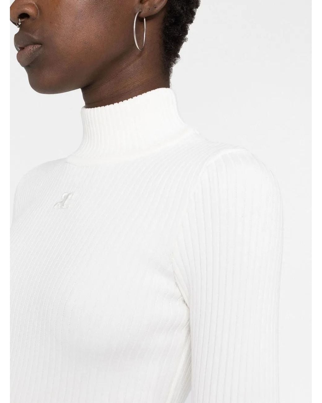Courreges White High Neck Top