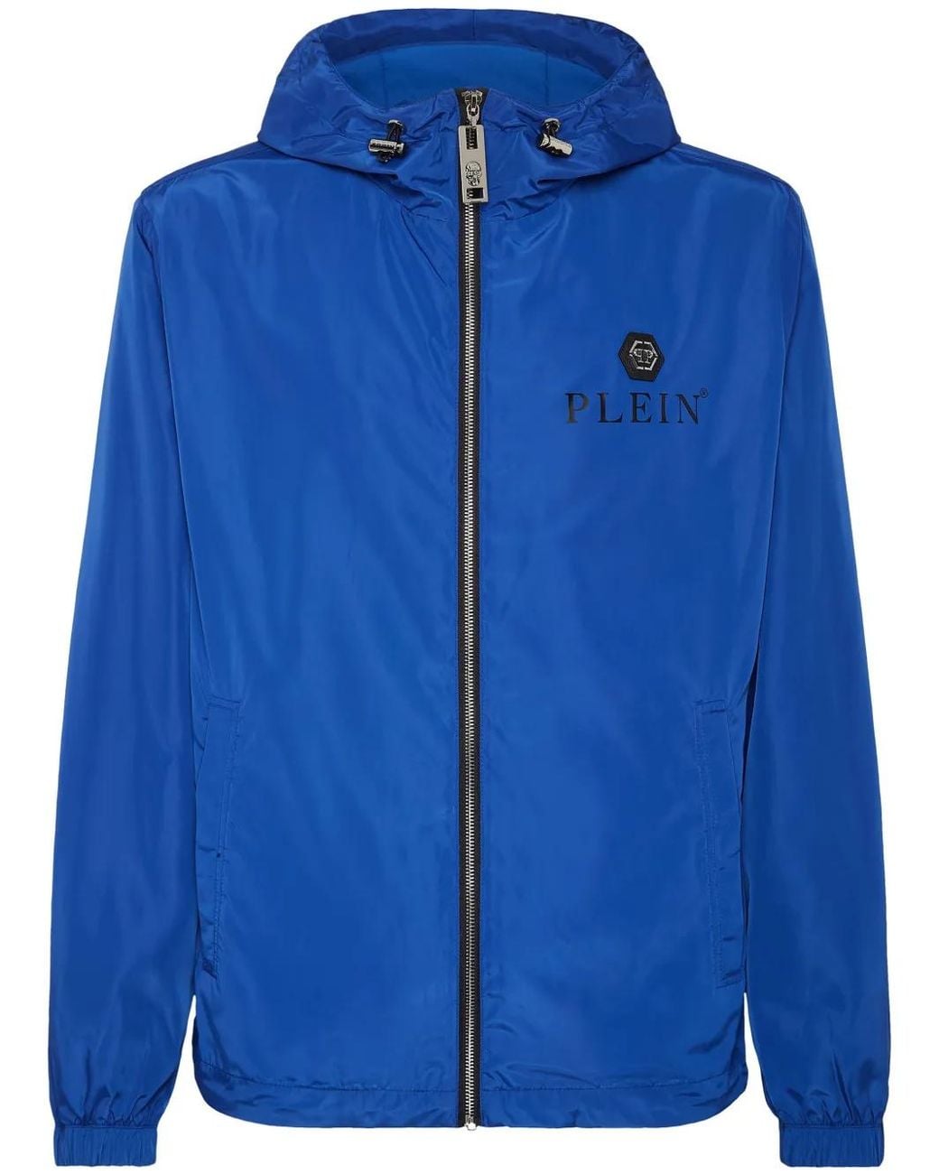 Philipp Plein Blue Hexagon Hooded Jacket for men