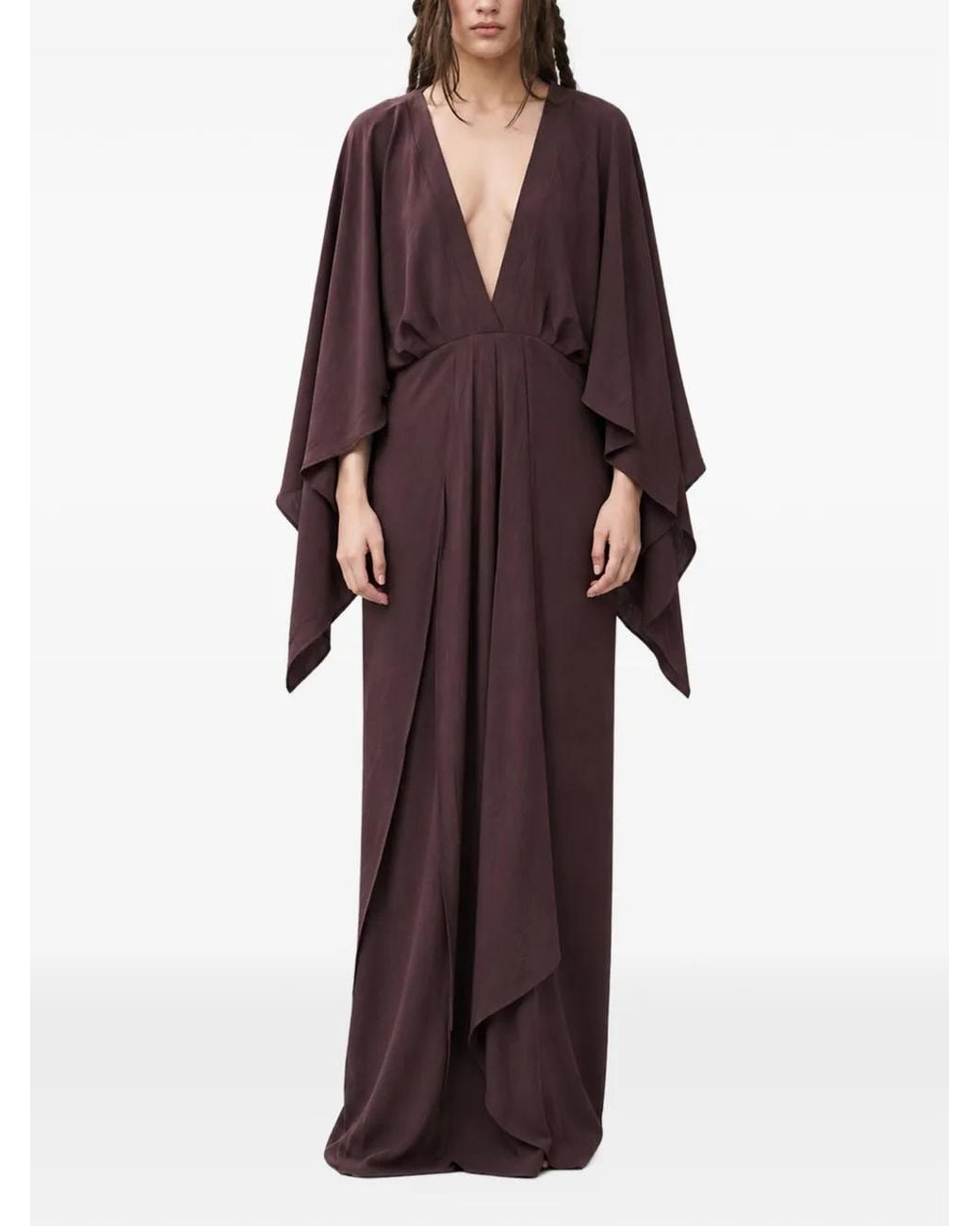 INMACULADA Red Serrania V-Neck Short-Sleeve Maxi Dress