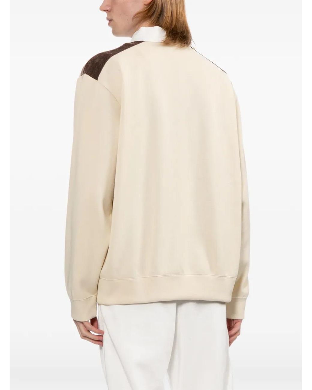 Toga Natural Panelled Zip-Up T-Shirt for men