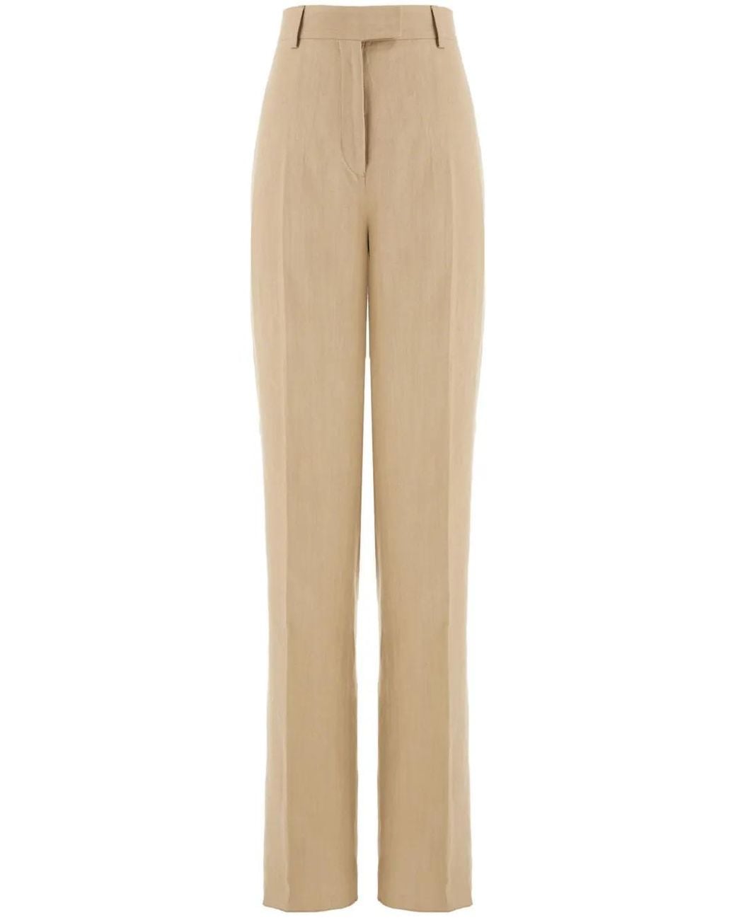 Ferragamo Natural Sand Tailored Trousers