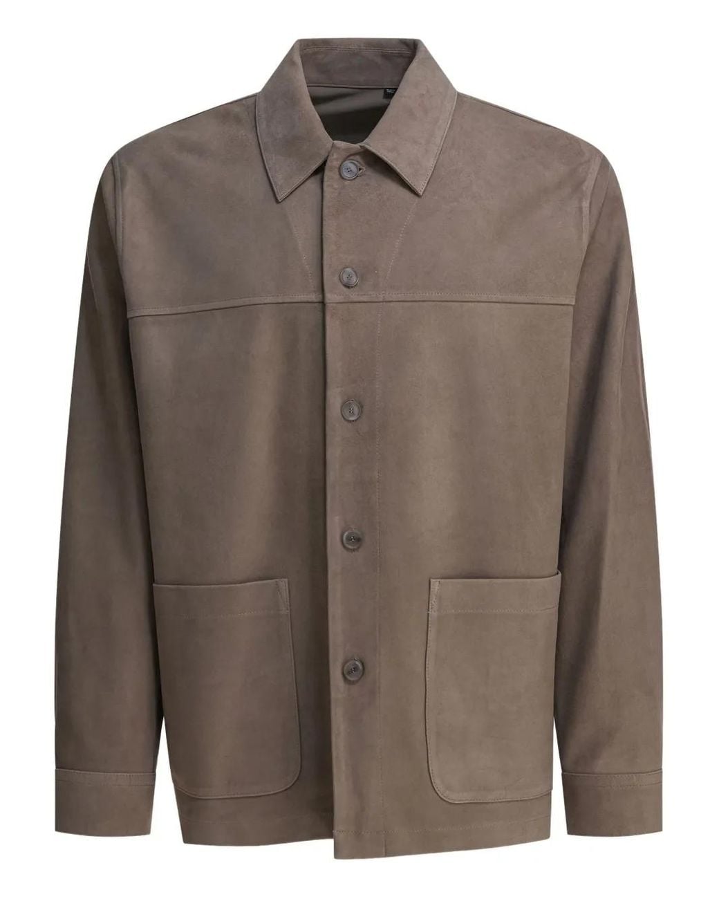 Vince Brown Button-Down Patch-Pocket Jacket for men