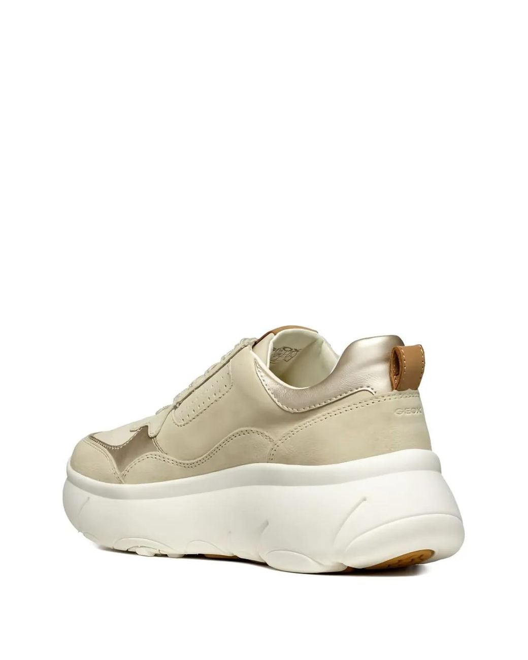 Geox White Perforated Suede Leather Sneakers