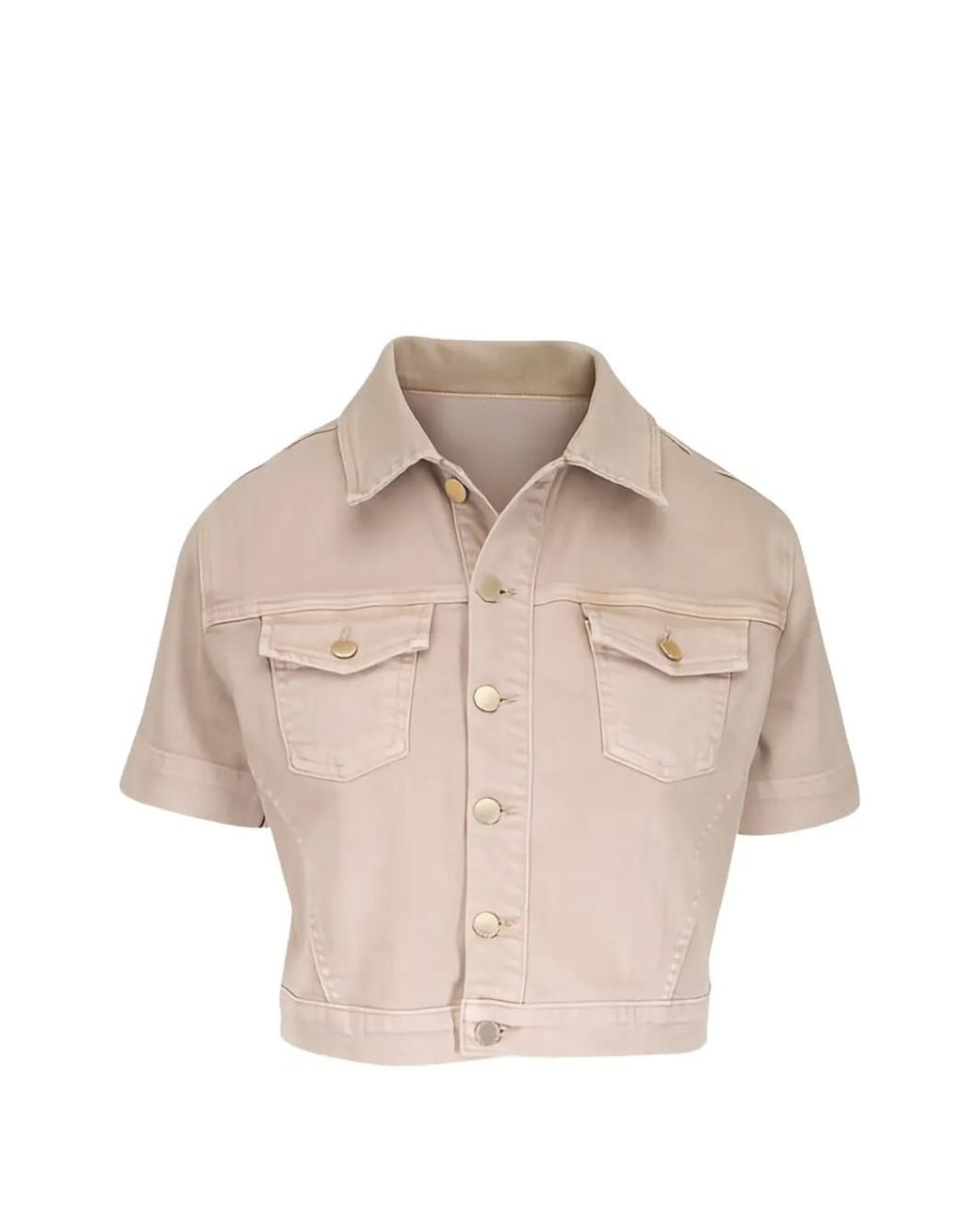 L'Agence Natural Kristie Cropped Overshirt