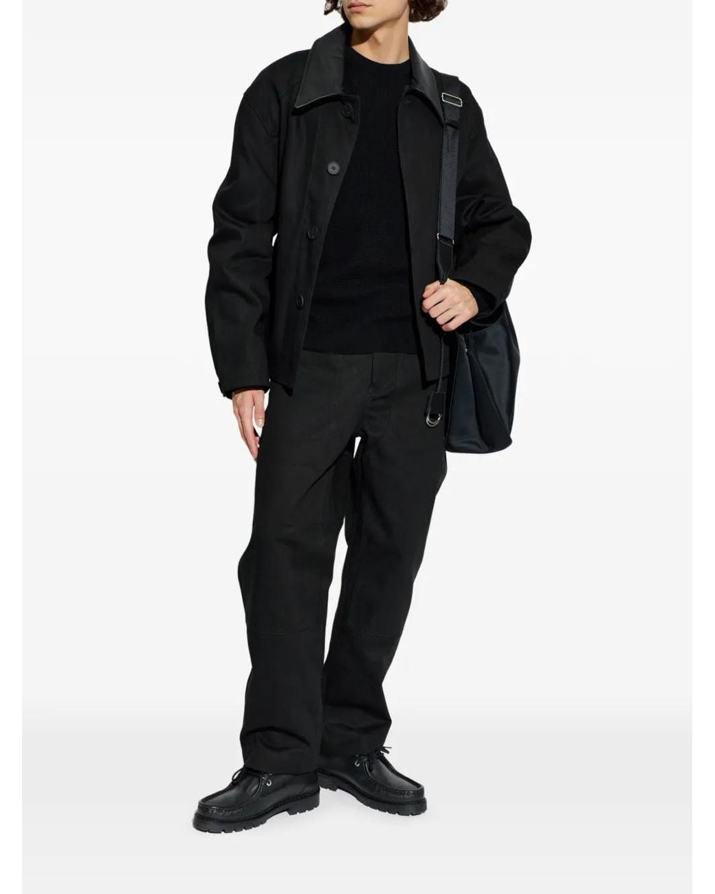 Studio Nicholson Black Pull À Col Ras De Cou for men