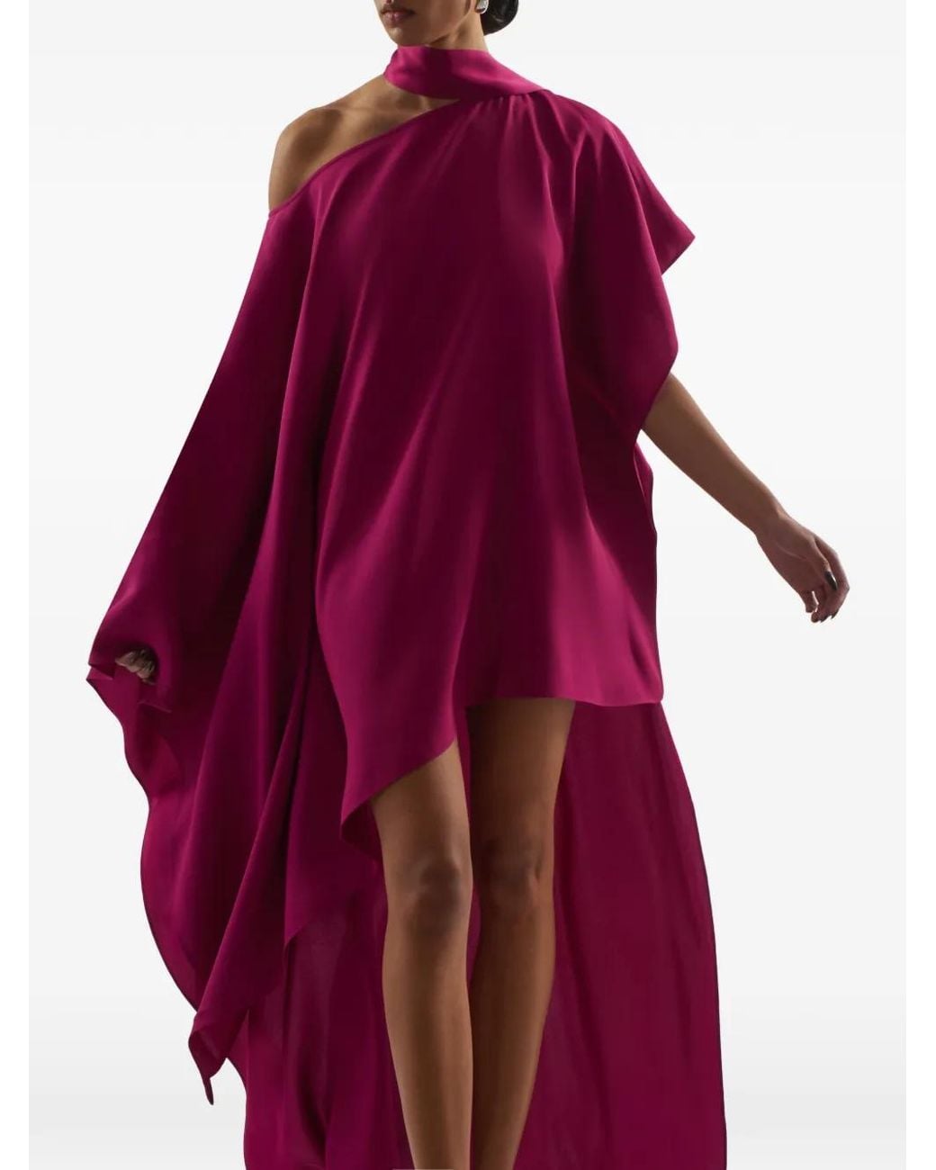Taller Marmo Purple Trebbia One-Shoulder Dress
