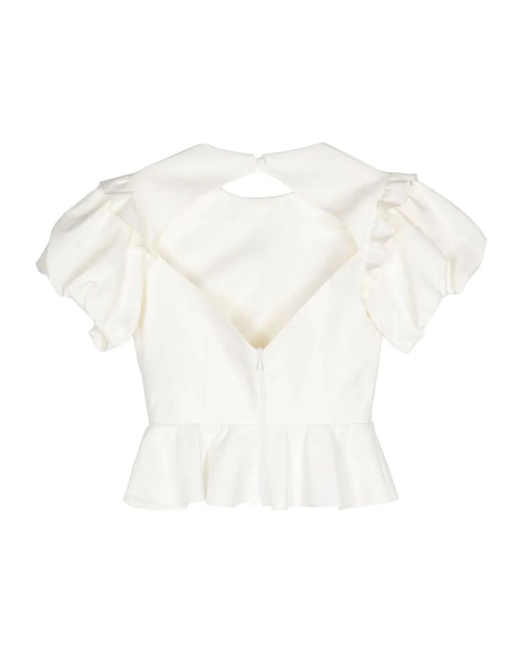 Parlor White Ruffle-Detailing Blouse