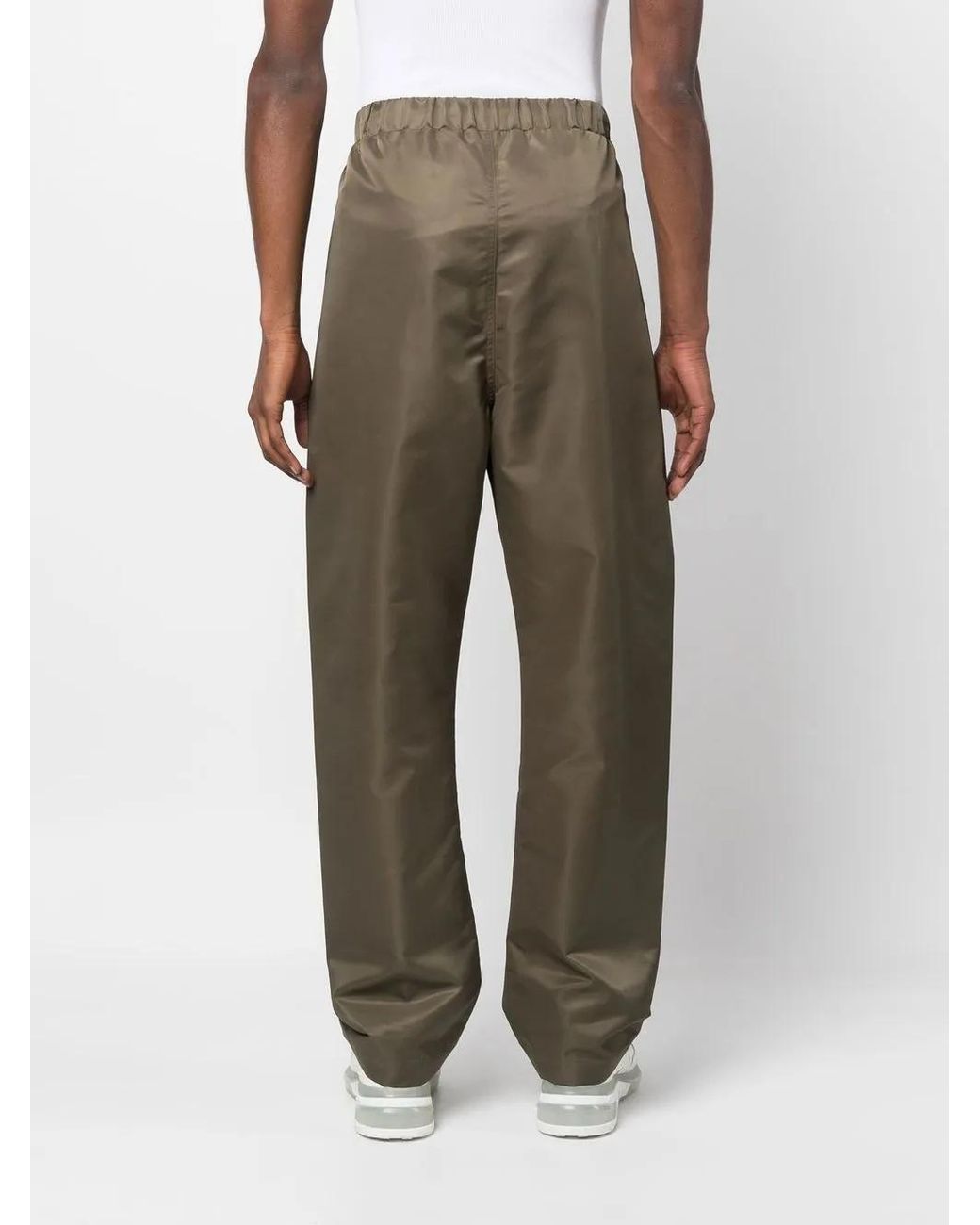Fear Of God Green Satin-Finish Drawstring Waist Trousers for men
