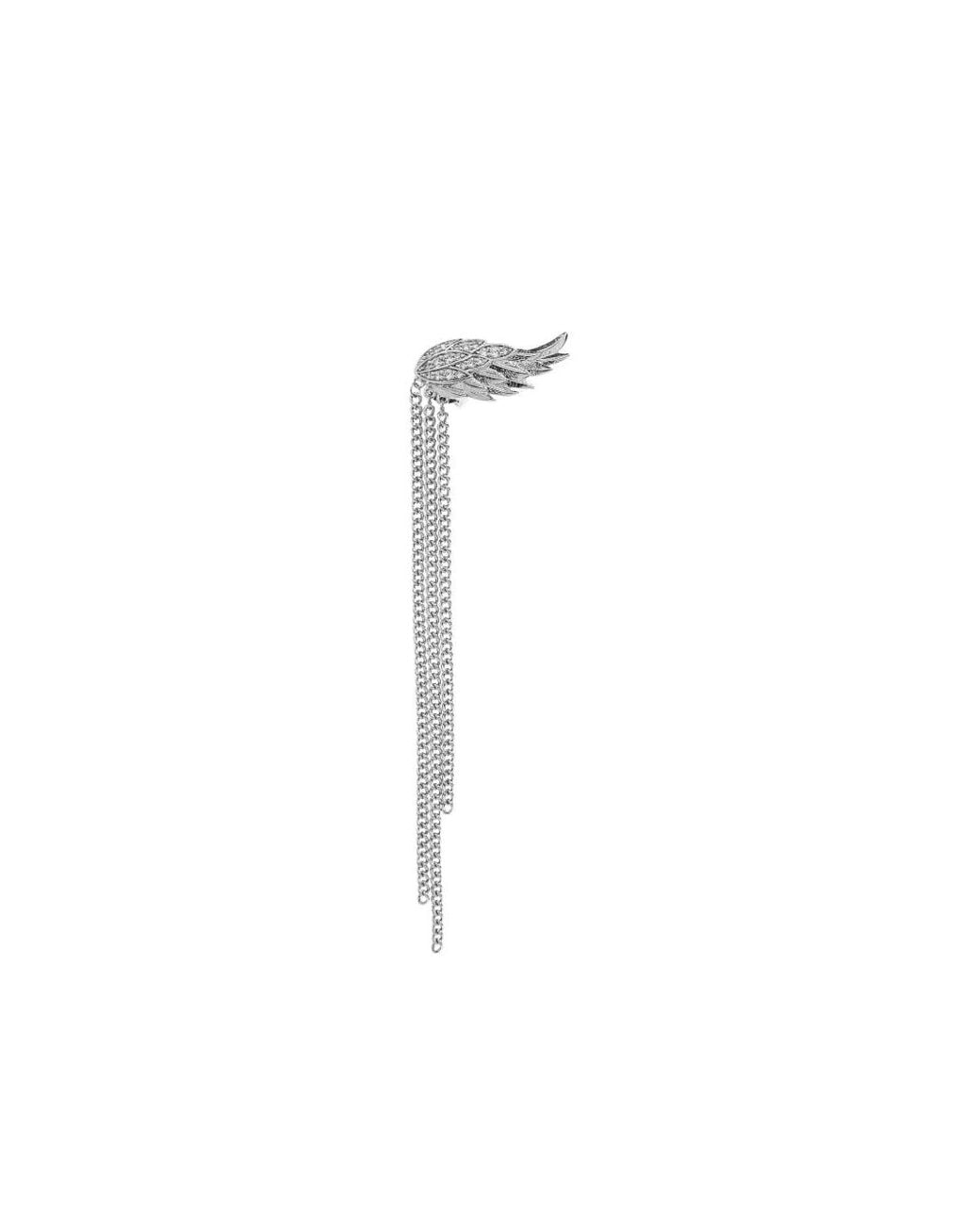 Zadig & Voltaire White Wing Chain Earrings