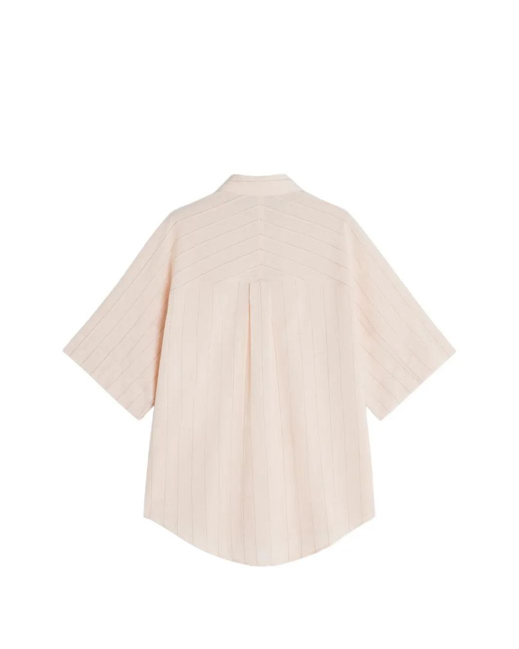Maison Kitsuné Natural Pinstripe Short-Sleeve Shirt
