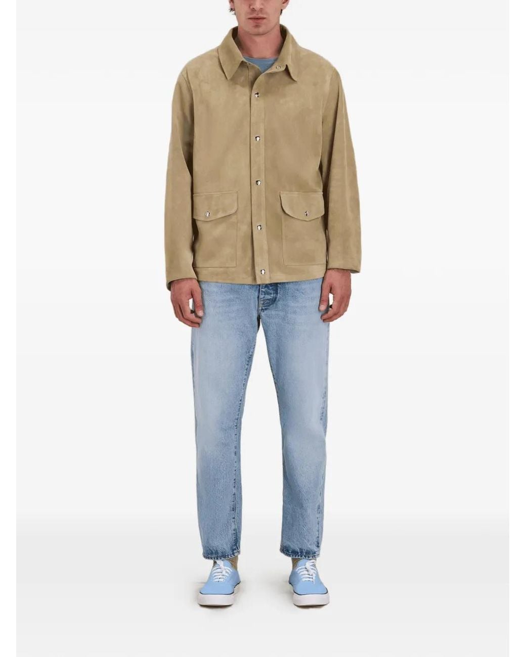 Fortela Natural Patch-Pocket Suede Jacket for men