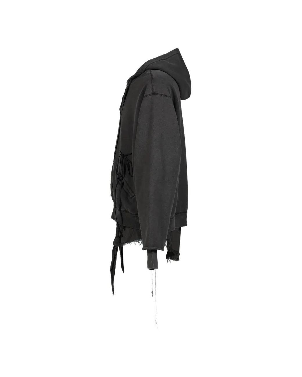 Midorikawa Black Hoodie Zippé À Design Superposé for men