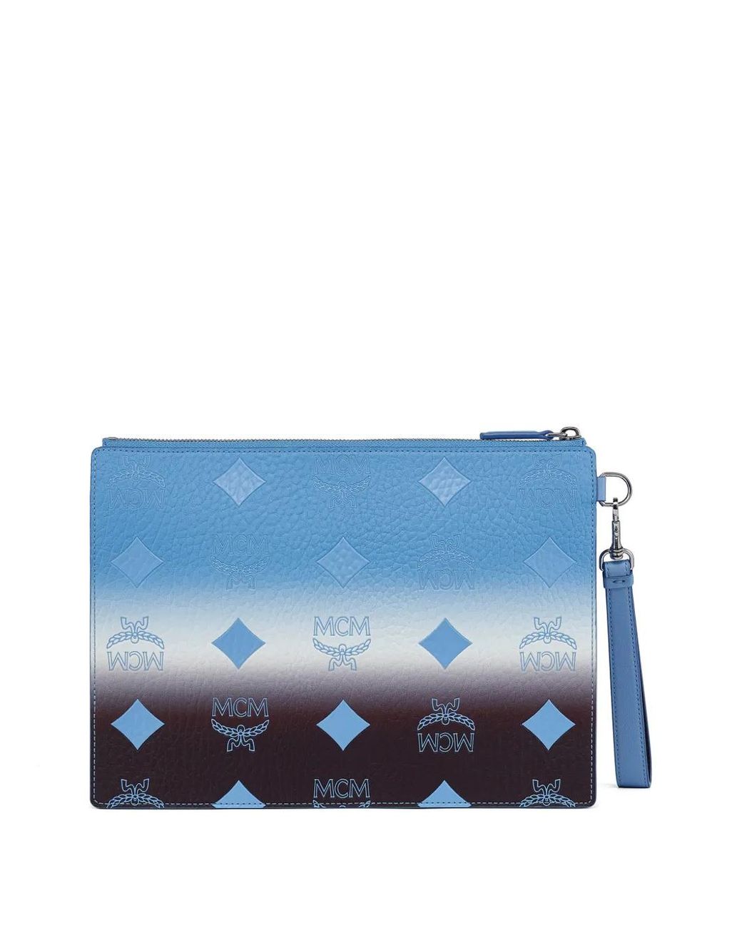 MCM Blue Gradation Wristlet Pouch