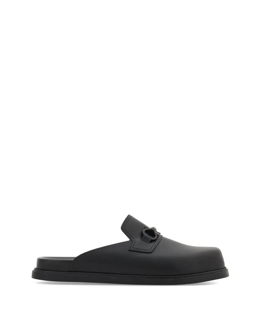 Ferragamo Black Gancini Ornament Mules for men