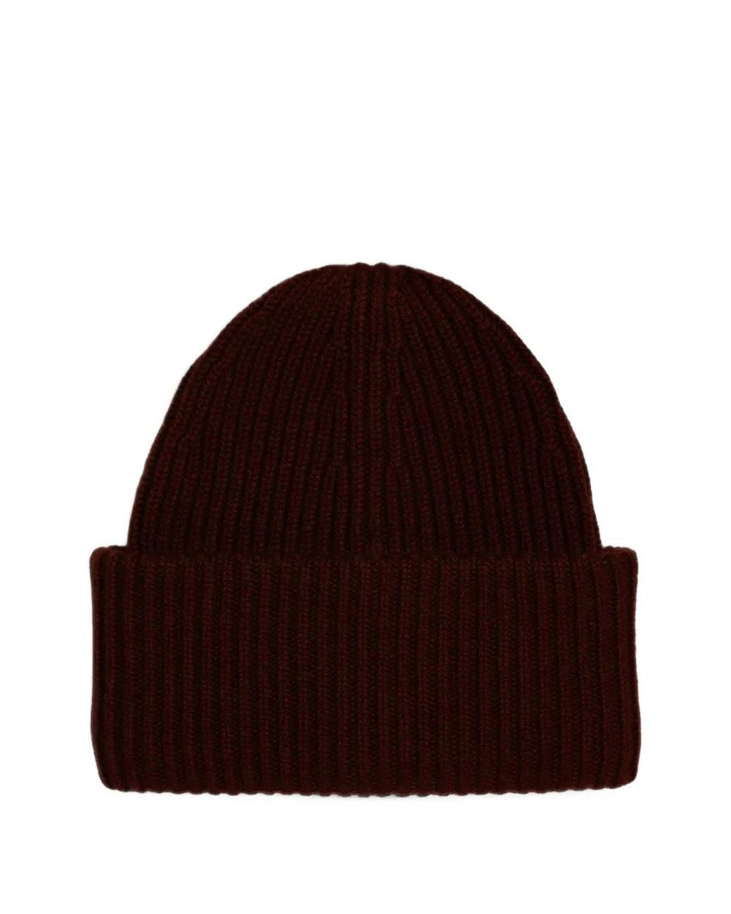 Bompard Red Tim Ribbed Cashmere Beanie Hat