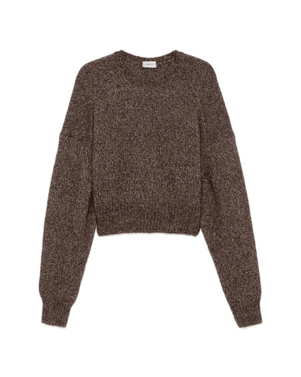 Mrz Brown Raglan-Sleeve Sweater