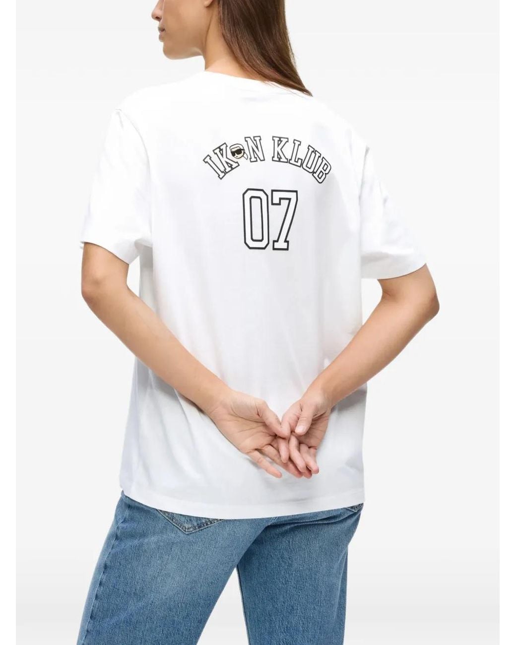 Karl Lagerfeld White Ikon Klub T-Shirt