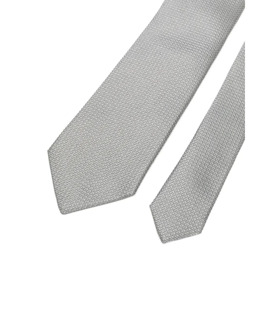 Errico Formicola White Micro-Patterned Silk Tie for men