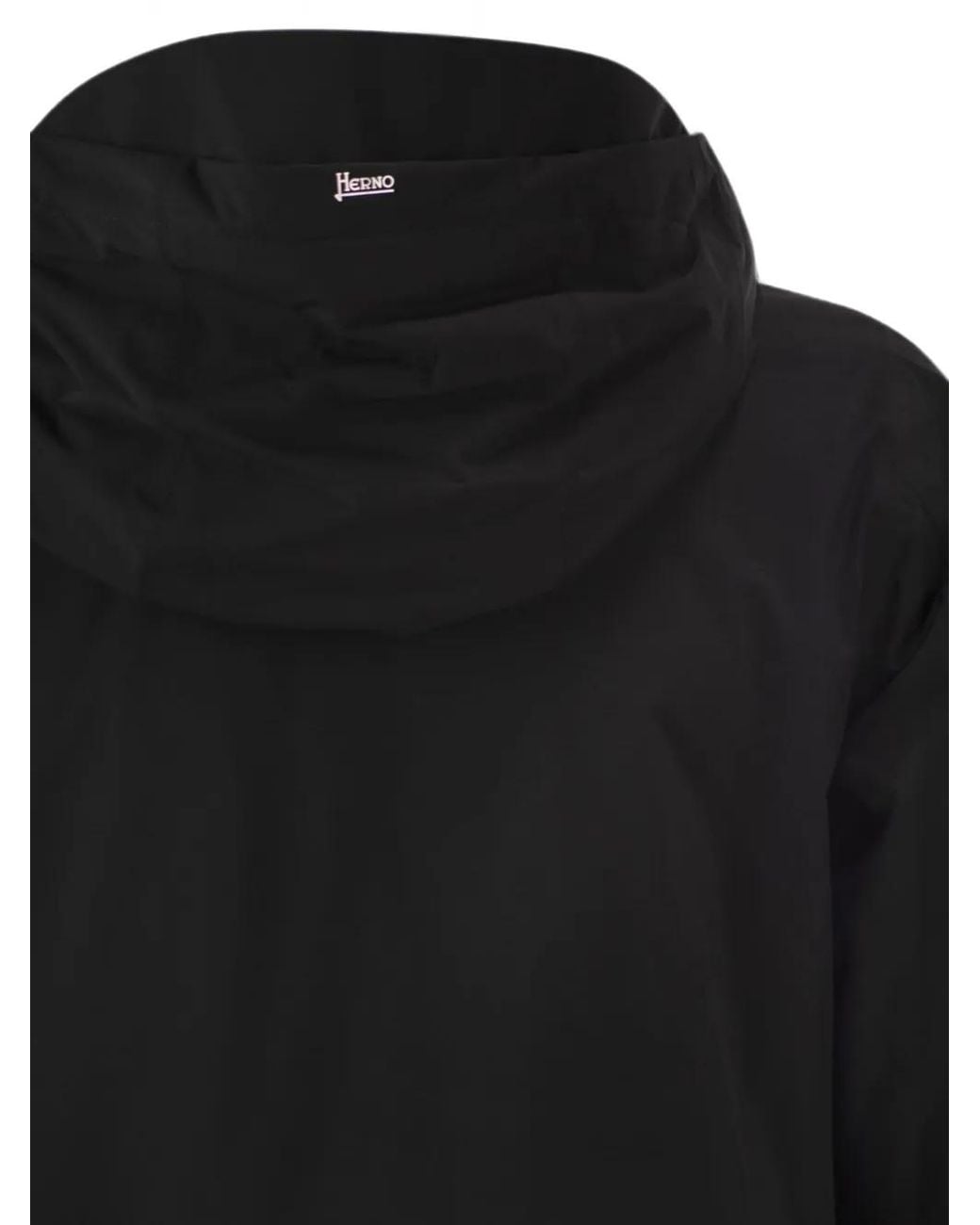Herno Black A-Shaped Hooded Parka