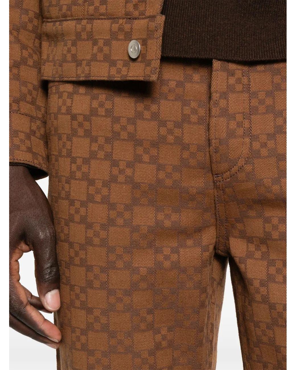 Sandro White Monogram-Pattern Jeans for men