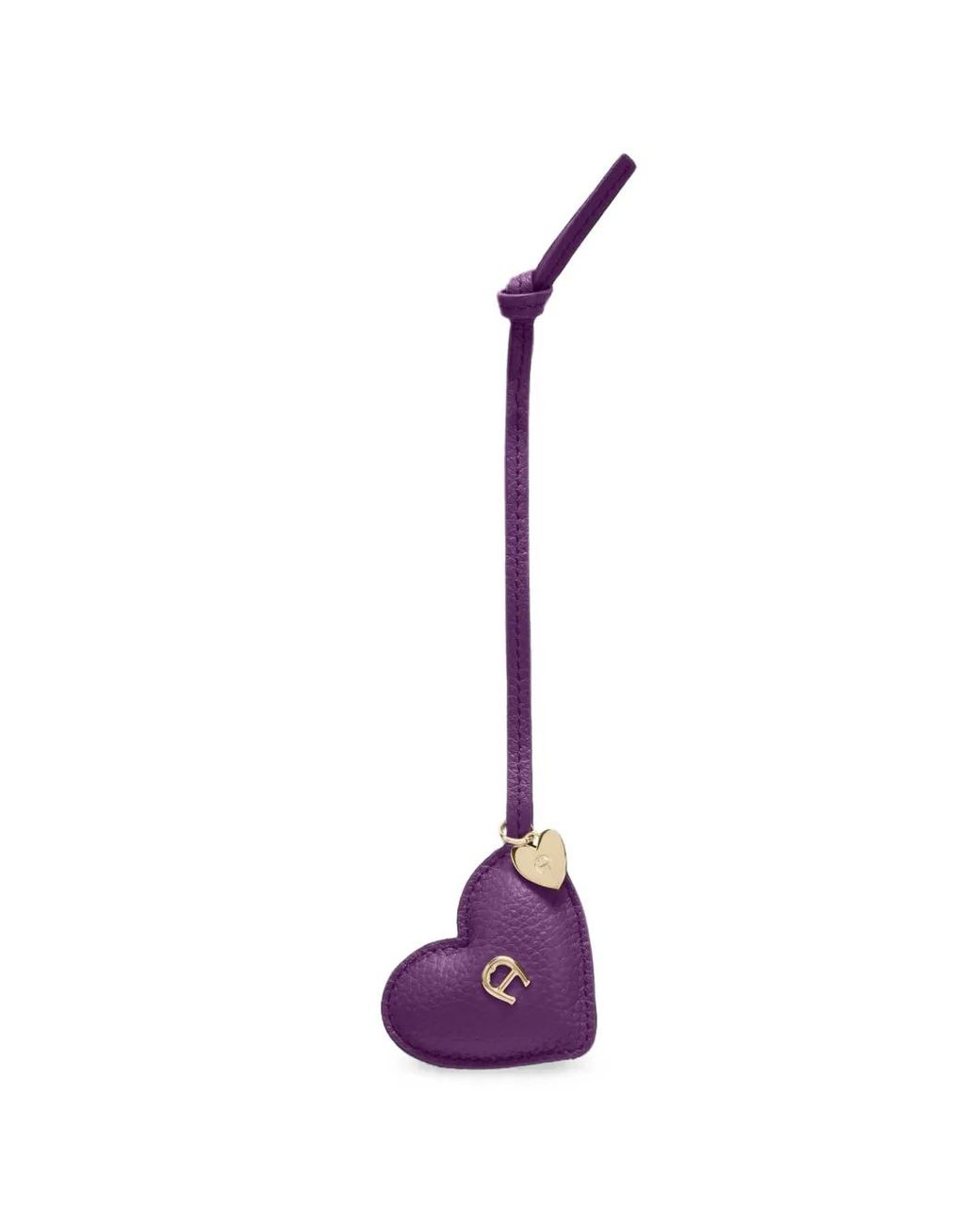 Aigner Purple Ciondollini Heart-Shaped Logo-Plaque Bag Charm