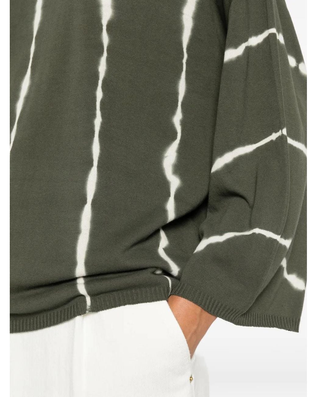 Momoní Green Domingo Tie-Dye Boat-Neck Sweater