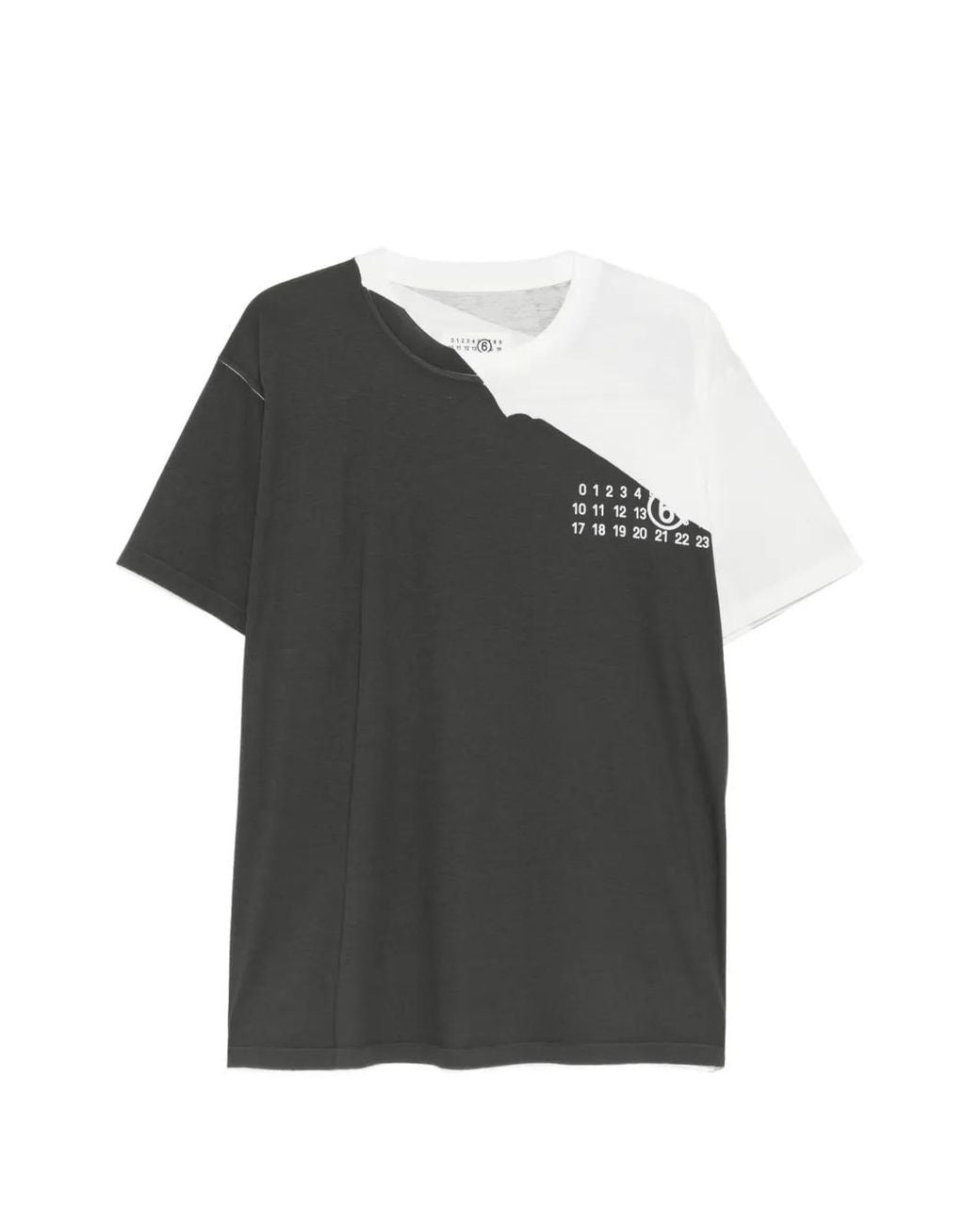 MM6 by Maison Margiela Black Logo-Print Panelled T-Shirt for men