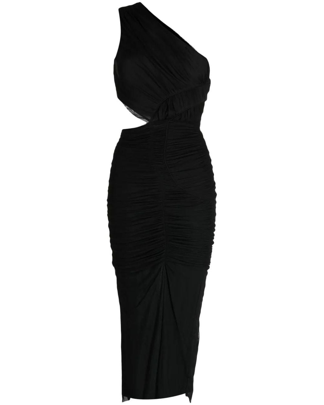 Jonathan Simkhai Black Seraiah Ruched Midi Dress