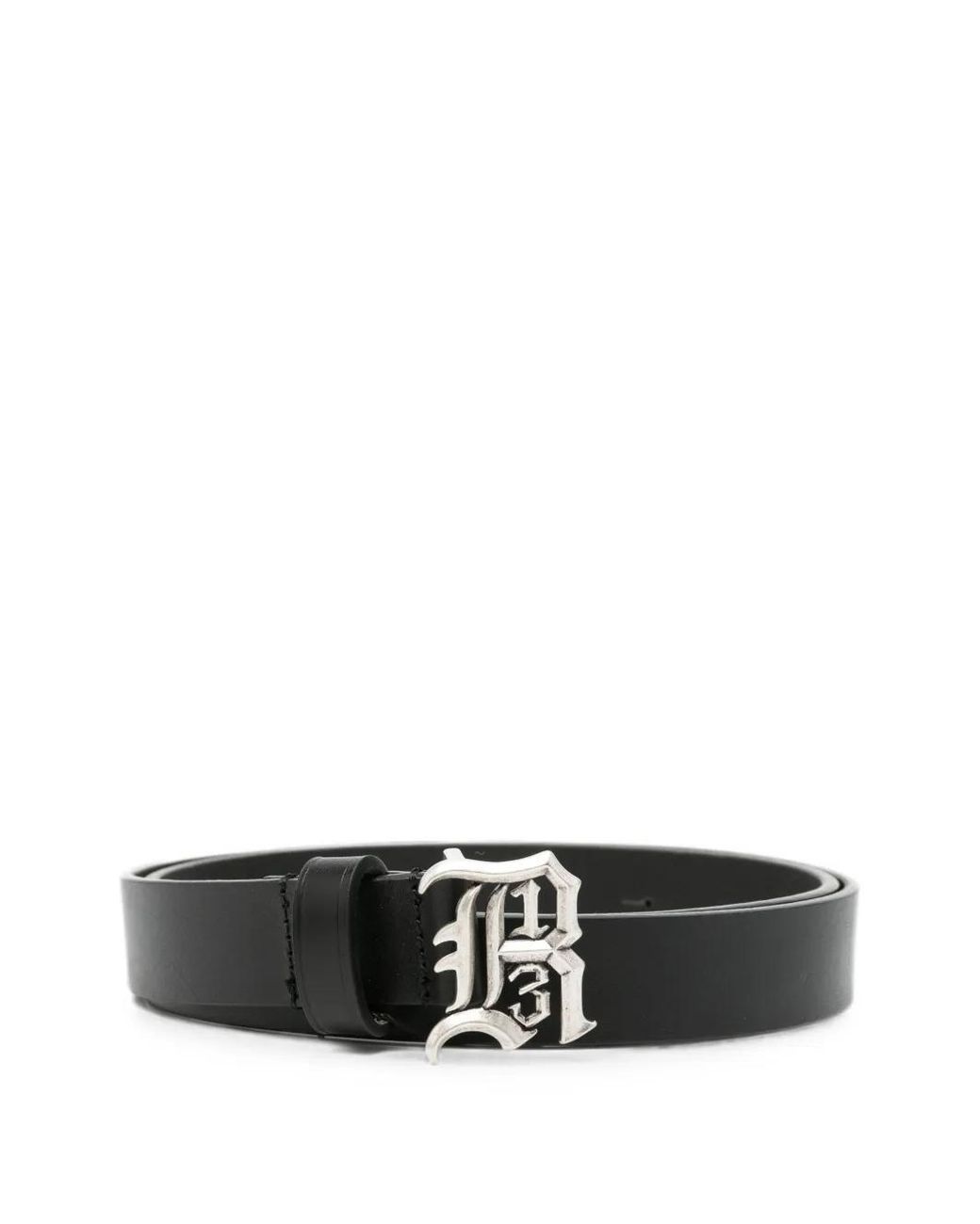 R13 White Logo-Plaque Leather Belt