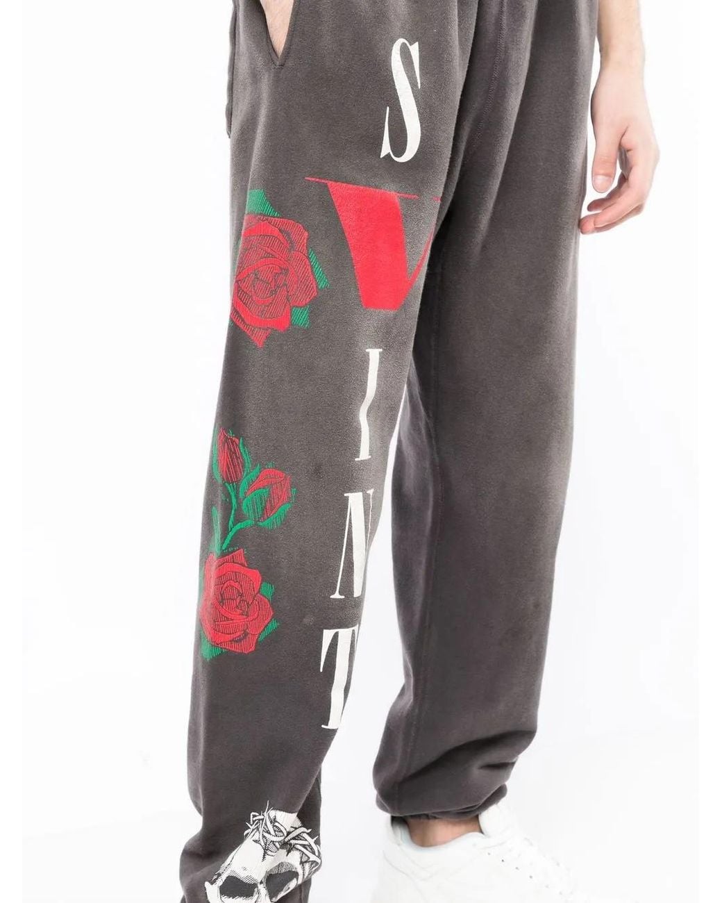 SAINT Mxxxxxx Gray X Vlone Logo-Print Joggers for men