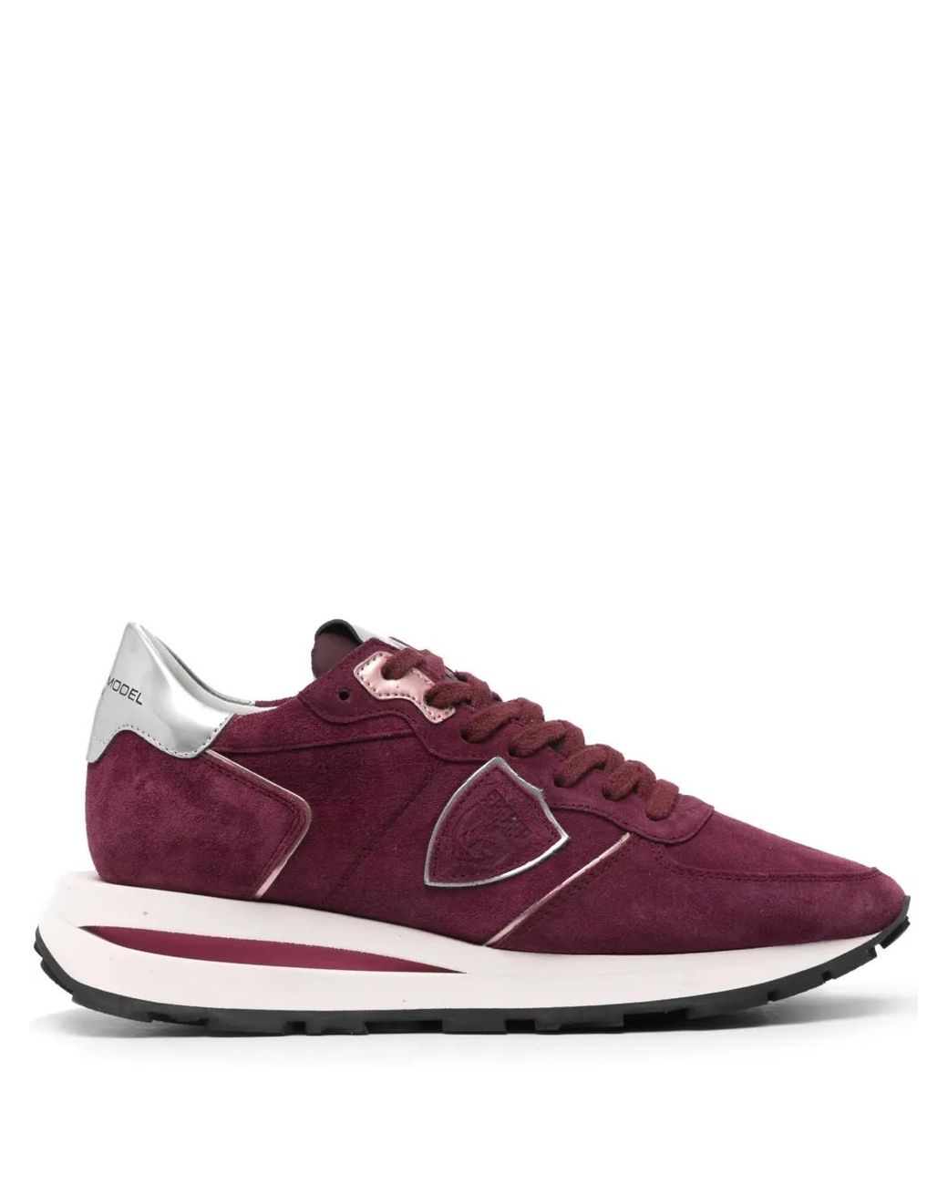 Philippe Model Purple Panelled Suede High-Top Sneakers
